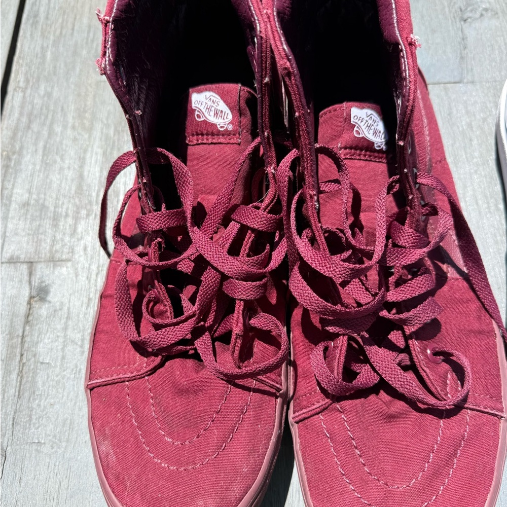 Vans Red High-Top Sneakers Classic Canvas Design